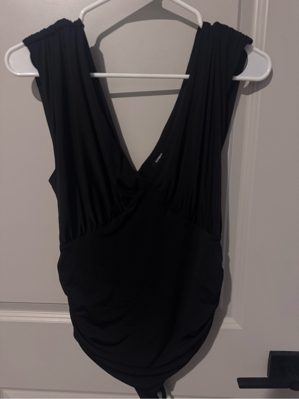 Express Black Sleeveless V-Neck Bodysuit